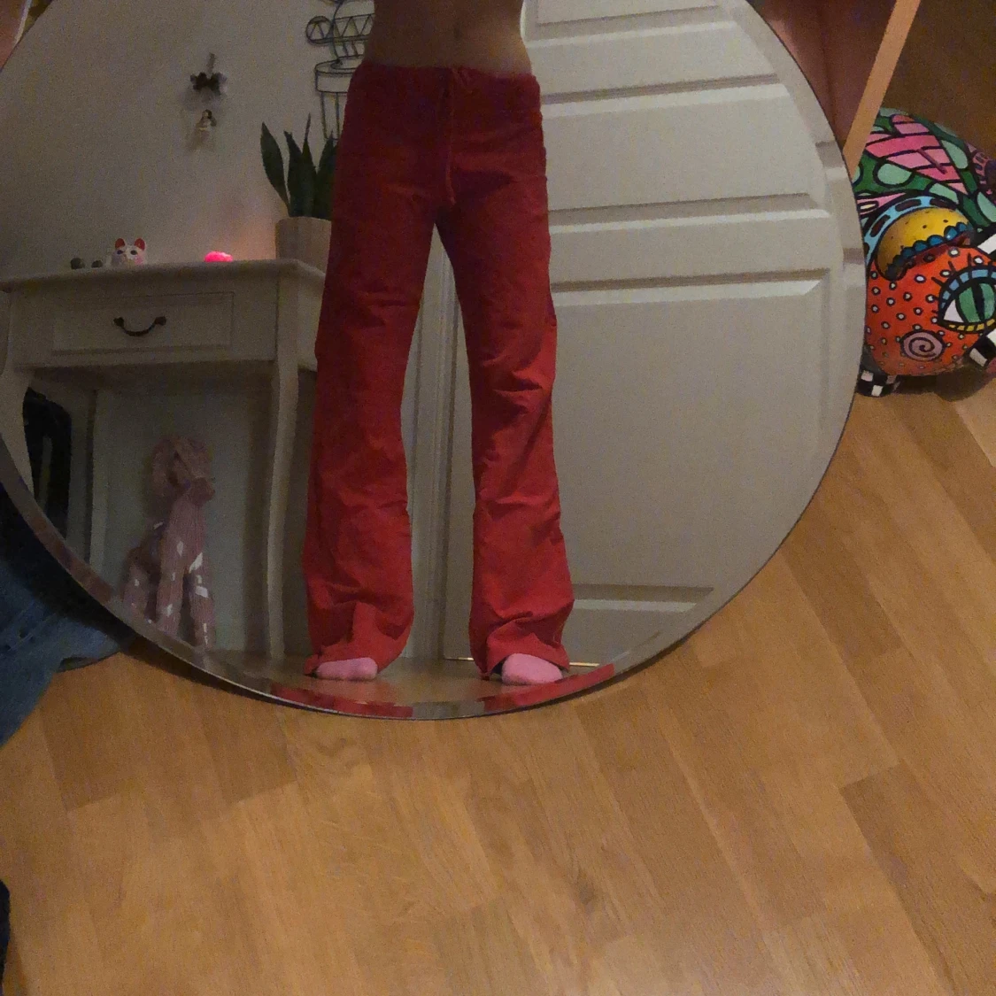 Röda lowrise mjukisbyxor - 91