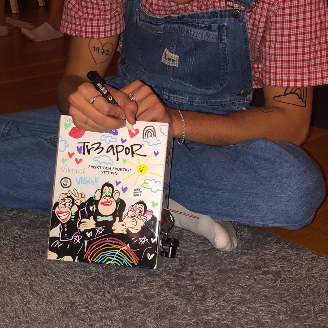 Vintage Lee hängslejeans - 90