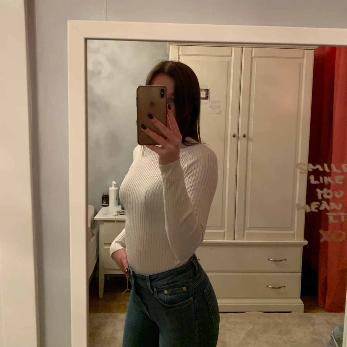 Vit polotröja strl S