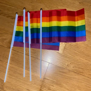 Prideflaggor - Säljer prideflaggor som man kan ha för dekoration eller att ha på en pridefestival och visa sitt stöd med! 20kr/styck+frakt. Endast 2 kvar!! :)