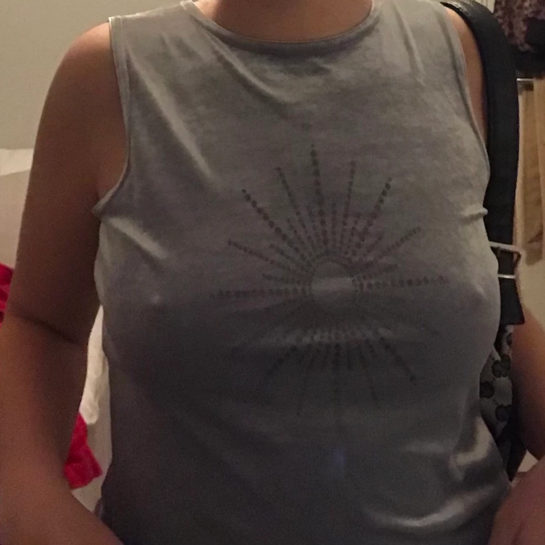 Sammets linne med tryck