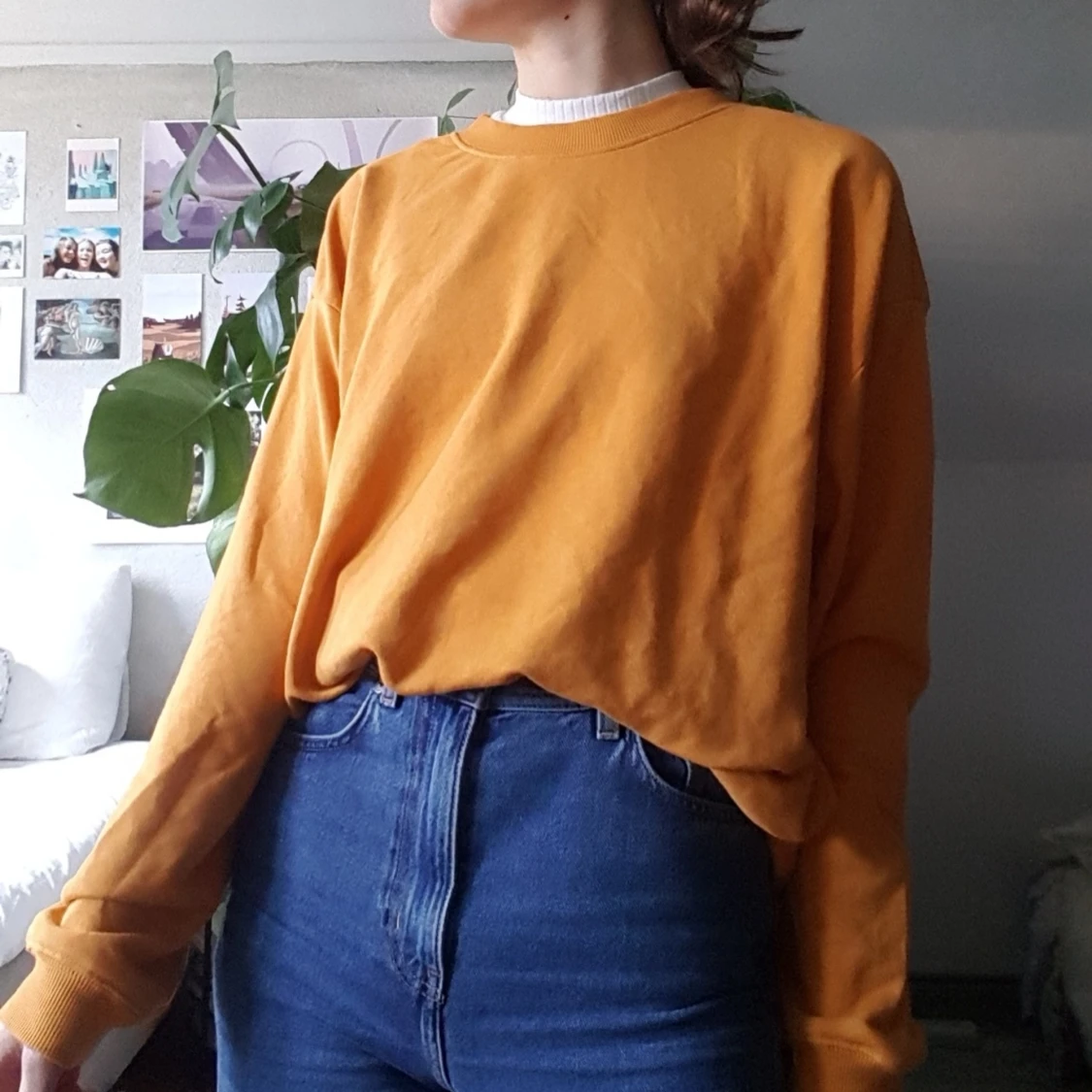 Gul/orange oversize sweater från Monki - 90