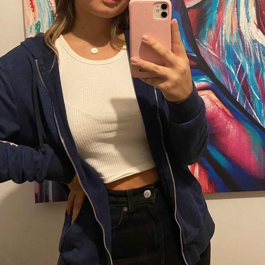 Blå sip hoodie - 91