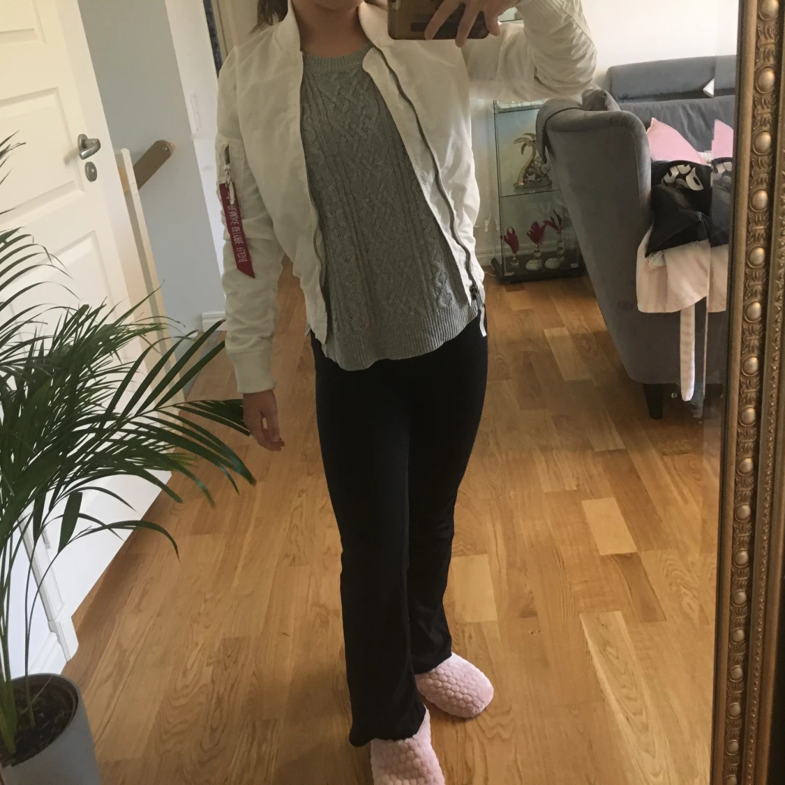 Alpha industries bomberjacka (vit) - 90