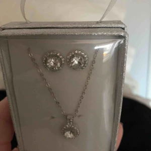  - Supersöta örhängen med matchande halsband (inte äkta silver). Levereras i den silvriga asken för 40kr + 11kr frakt enligt viktklassen. Ordinarie pris 99kr