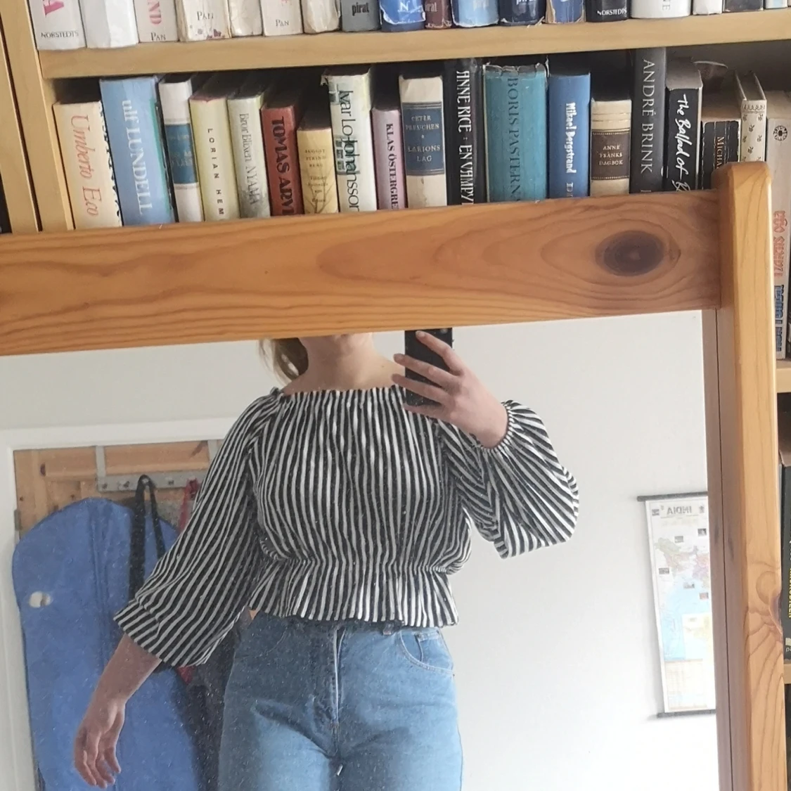 Randig tröja med resår i midja - 90