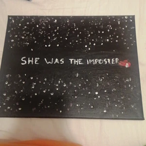 Tavla  - Among us tavla. Målad av mig (amatör) men väldigt gullig målning. Buda 🖤