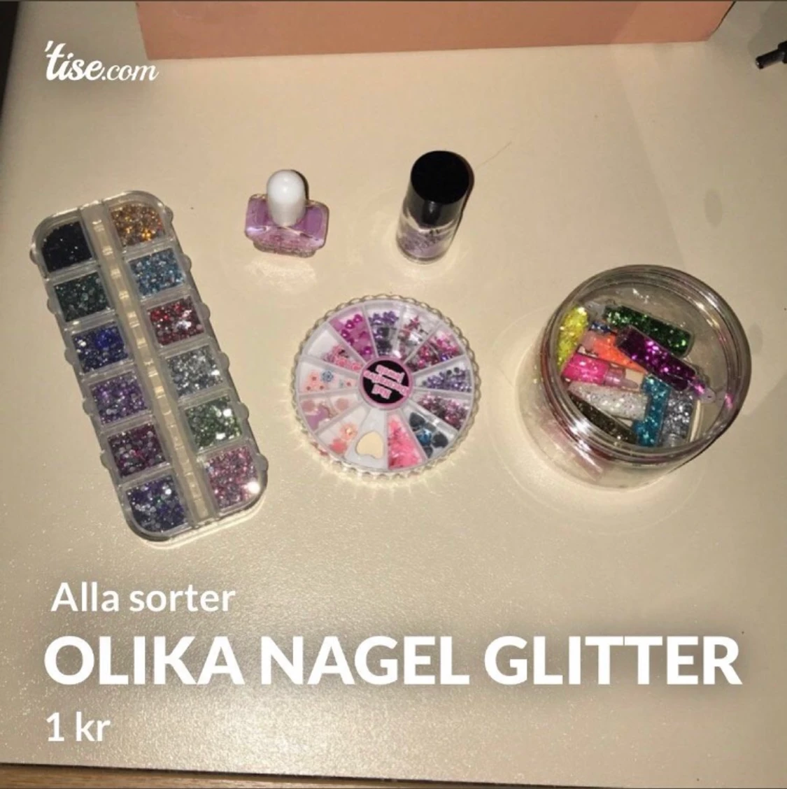 Olika nagel glitter