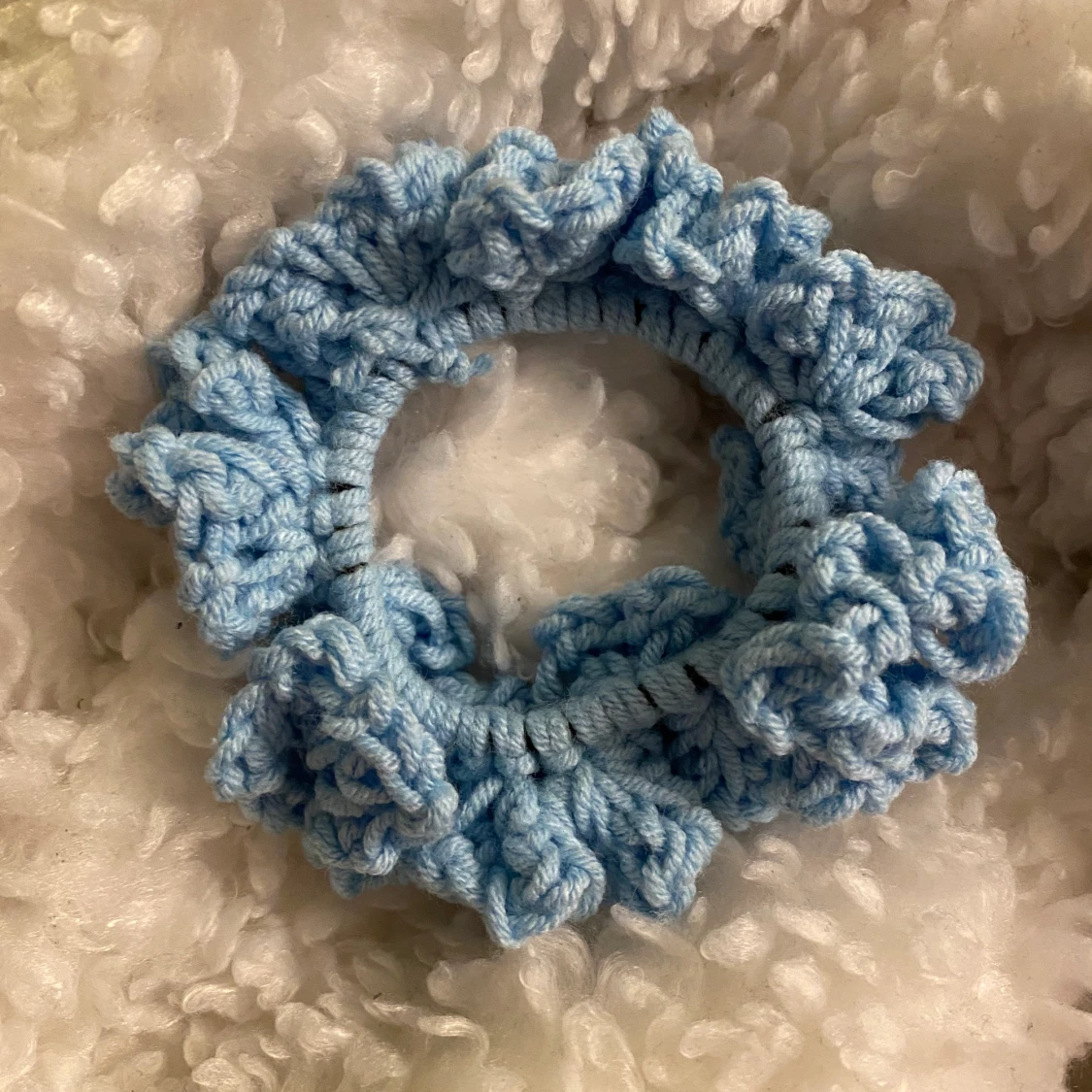 Baby blue scrunchie