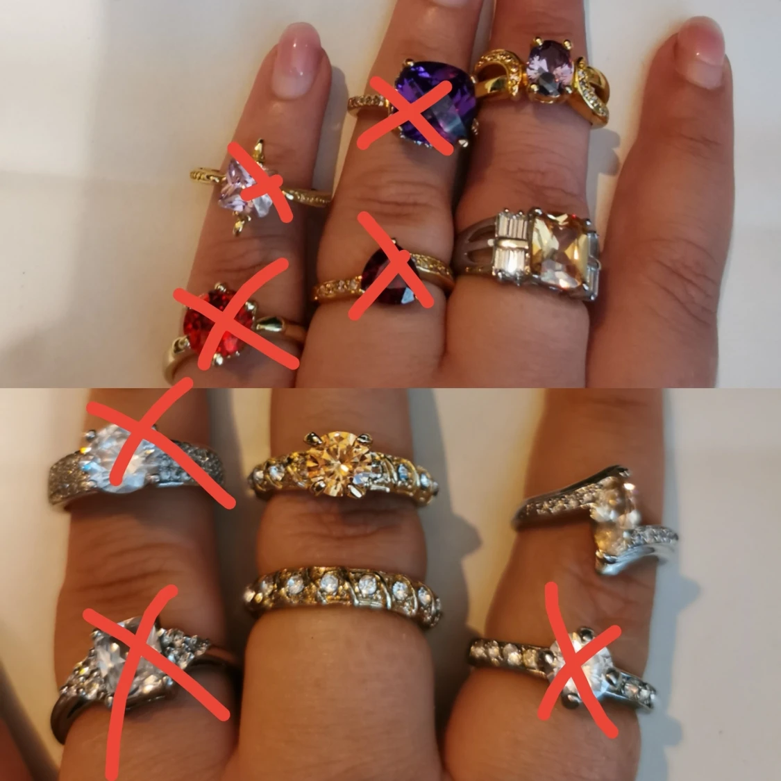 Ringar i förgylld metall