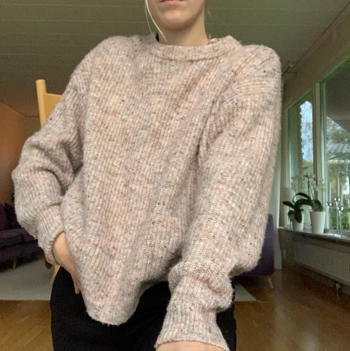 Beige stickad tröja