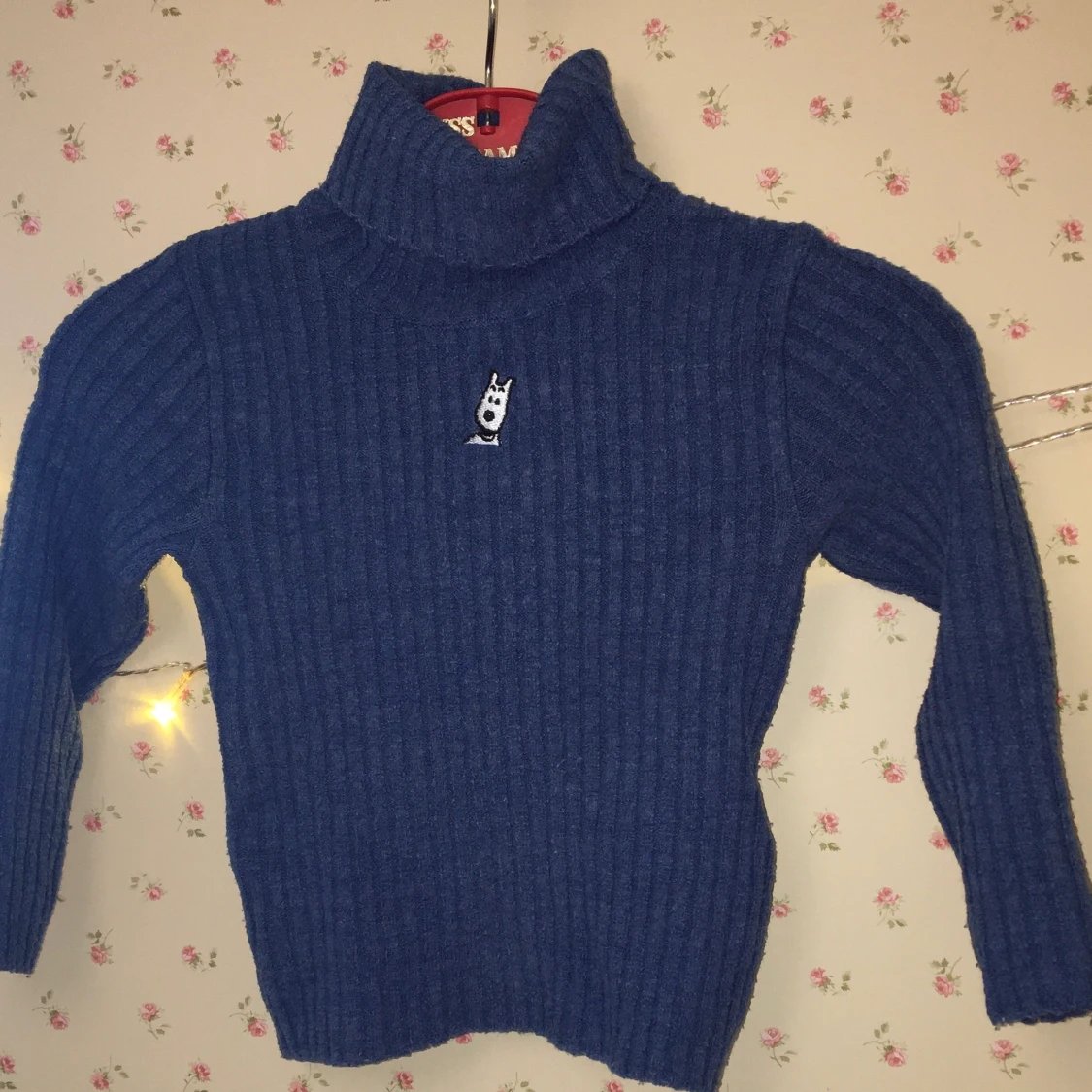 Blå magtröja polotröja med Tintin milou