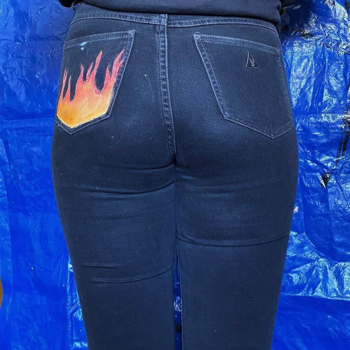 Målade a-brand jeans - 90