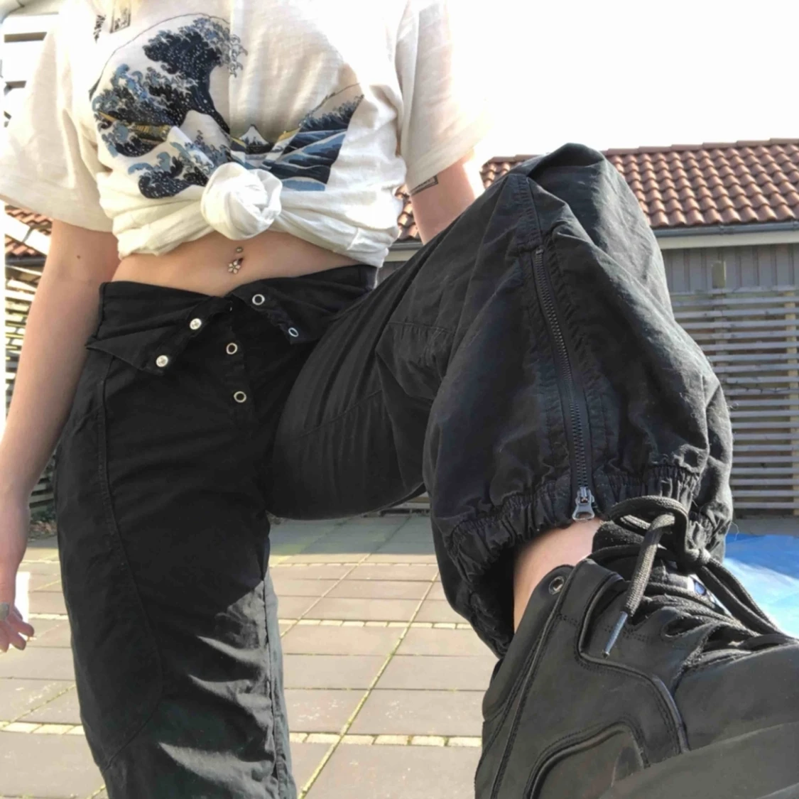 Svarta cargopants - 90