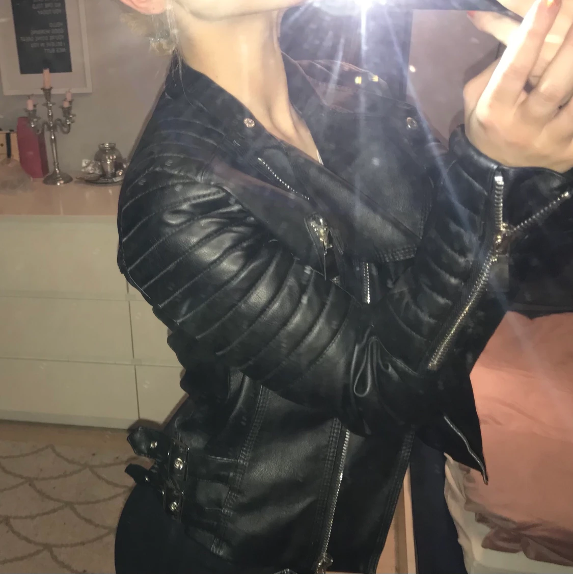 Svart skinnjacka Chiquelle  - 91