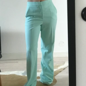 Enormt fina kostymbyxor  - Sjukt populära turkos- isch kostymbyxor från Zara. Aldrig använda då de är för långa för mig som ni kan se på bilden🦋 