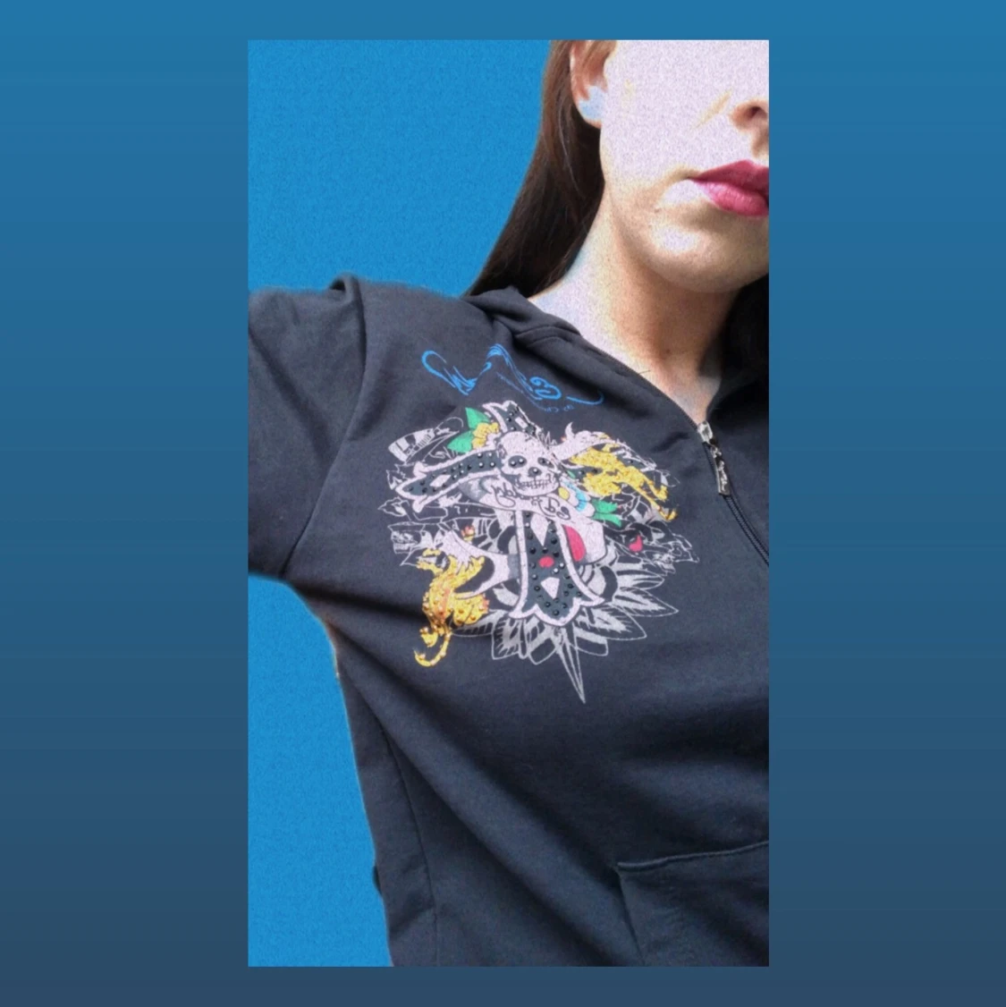 Ed hardy ziphoodie 💀💗 - 90