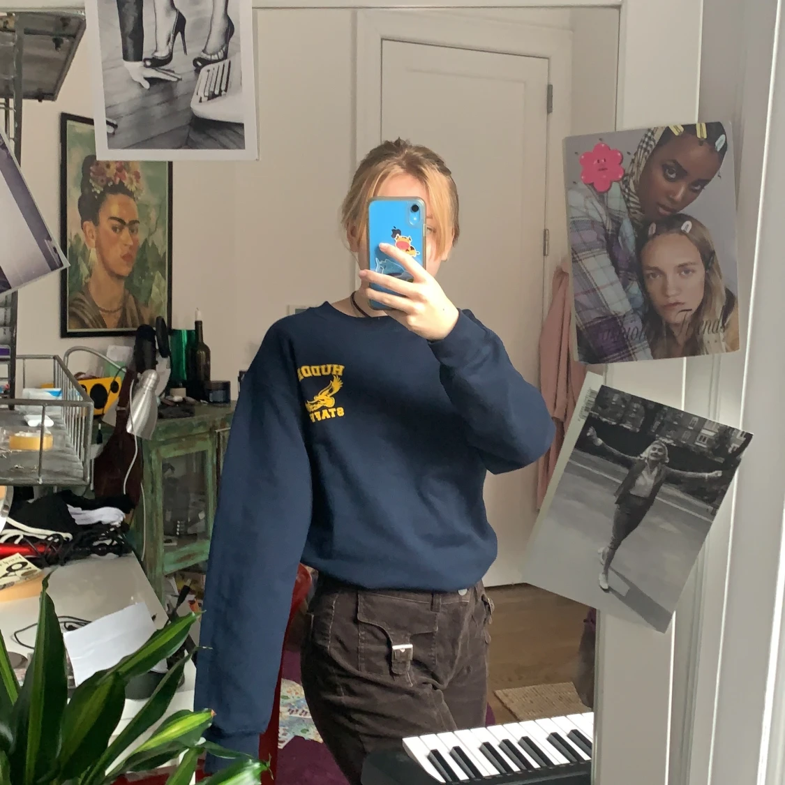 Marinblå Collage sweatshirt  - 91