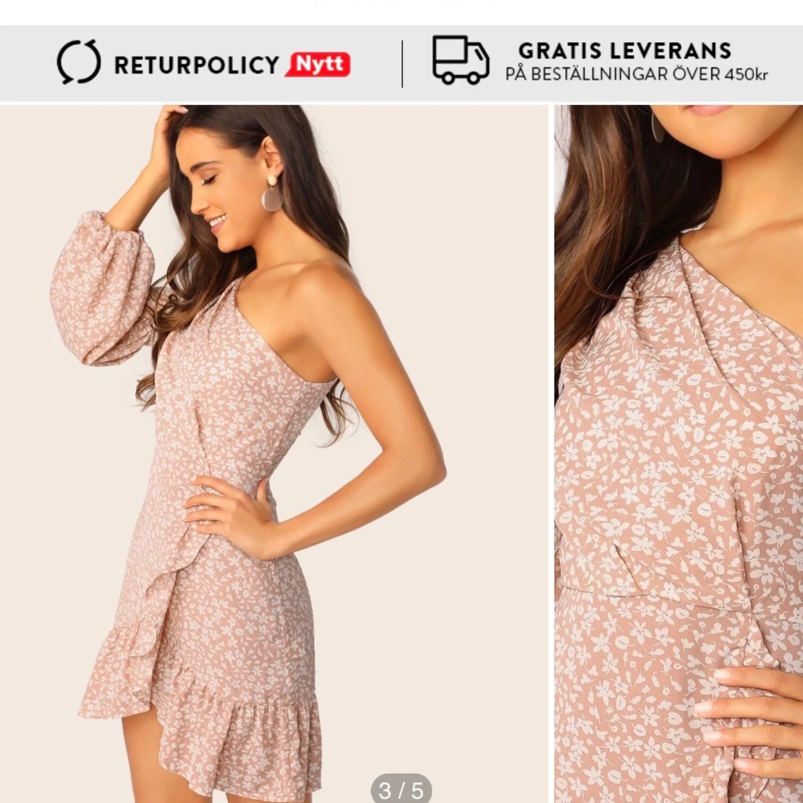 Rosa blommig klänning från Shein - 91