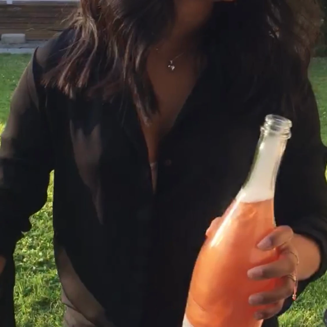 Svart silkig skjorta fr hm strl 34 - 90