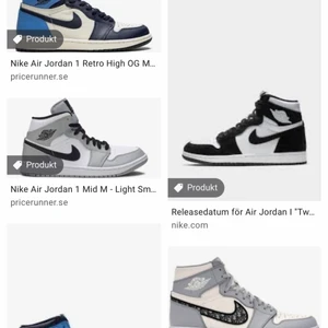 Söker Jordans!!  - Söker Jordans 1 High. Alla färger är av intresse men är extra intresserad utav court purple, pine green, blue chill och obsidians. Storlek 38.5-39/40