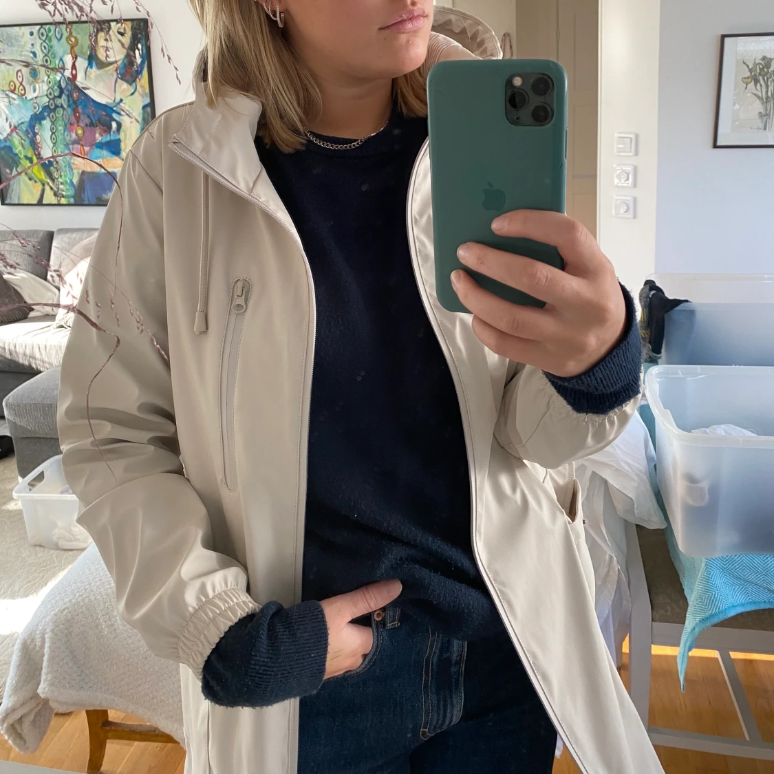 Beige regnkappa från zara - 90