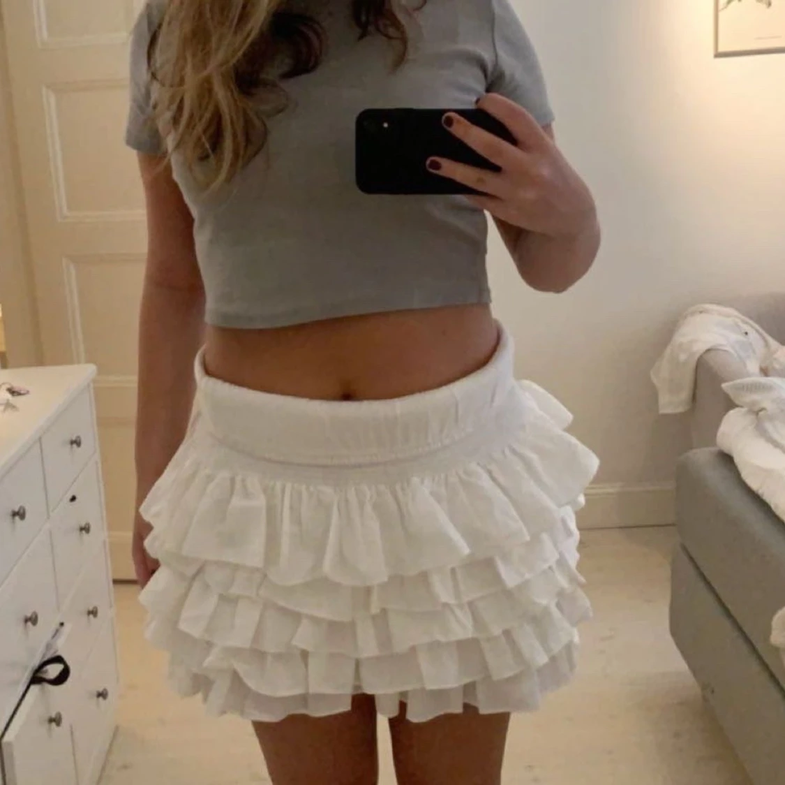 Vit volang kjol - 91