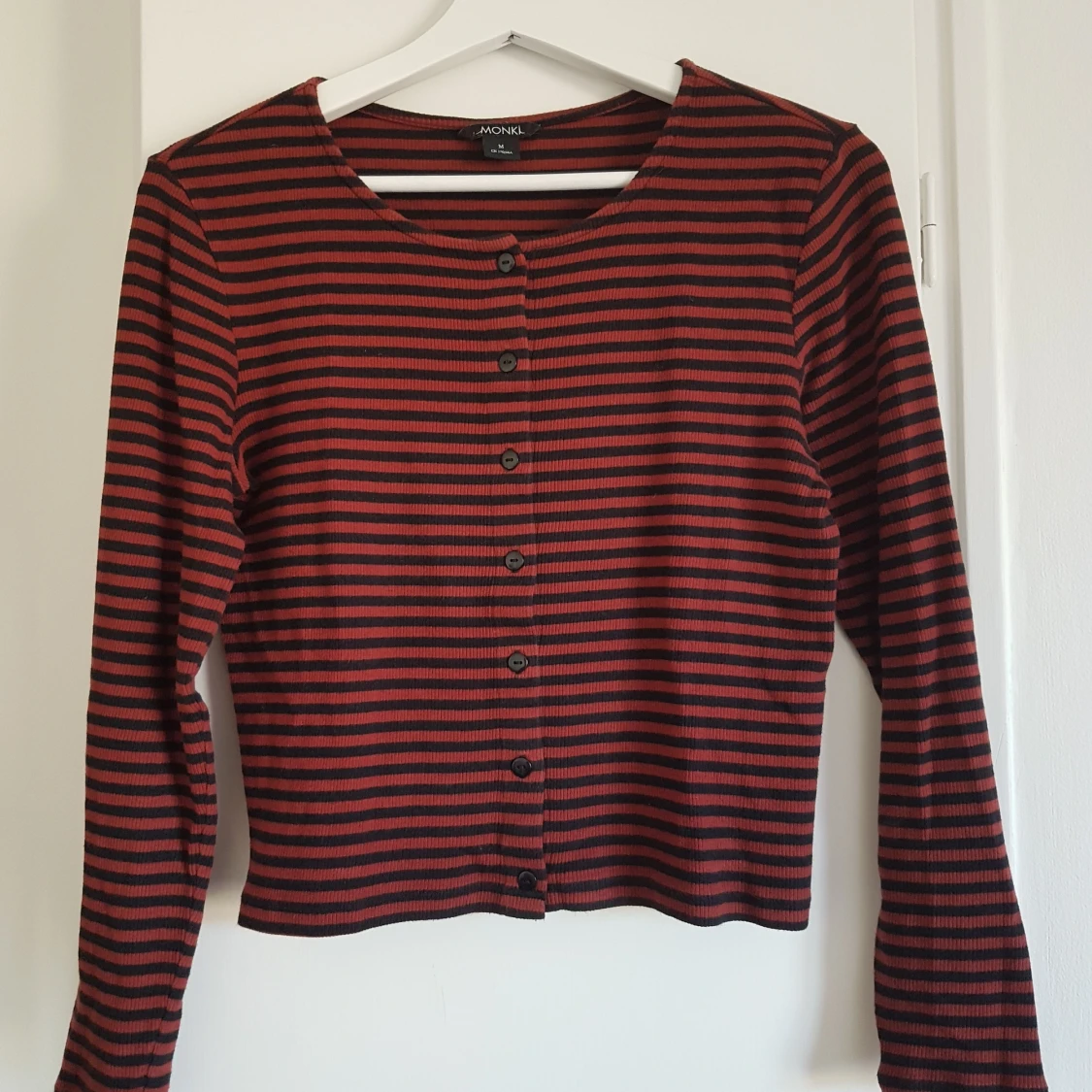 Ribbad långärmad tröja - 90