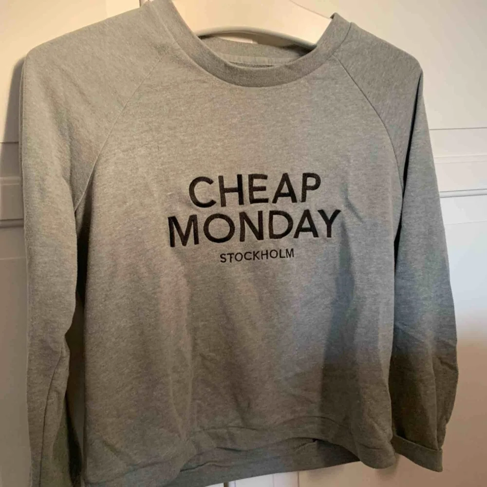 En grå tröja från Cheap Monday. Strl XS, löpte nopprig därav priset men annars väldigt fin.. Hoodies.