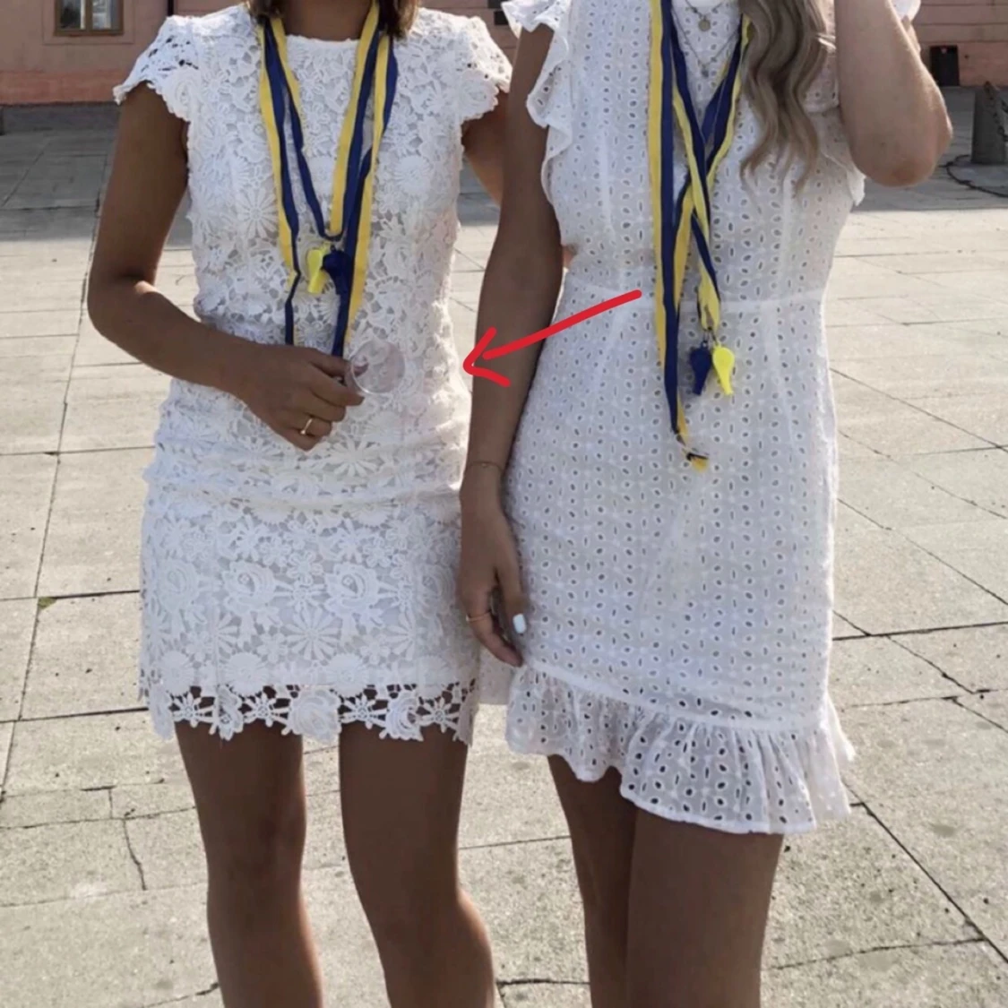 Vit spetsklänning  - 91