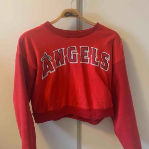  - Tröja med texten ”Angels”, köpt på beyond retro. Bra material och i bra skick. Står ingen storlek men skulle säga S-M. Frakt tillkommer.