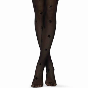  - Svarta tunna strumpbyxor med glittriga stjärnor från Calzedonia. Aldrig använda. Storlek S. 