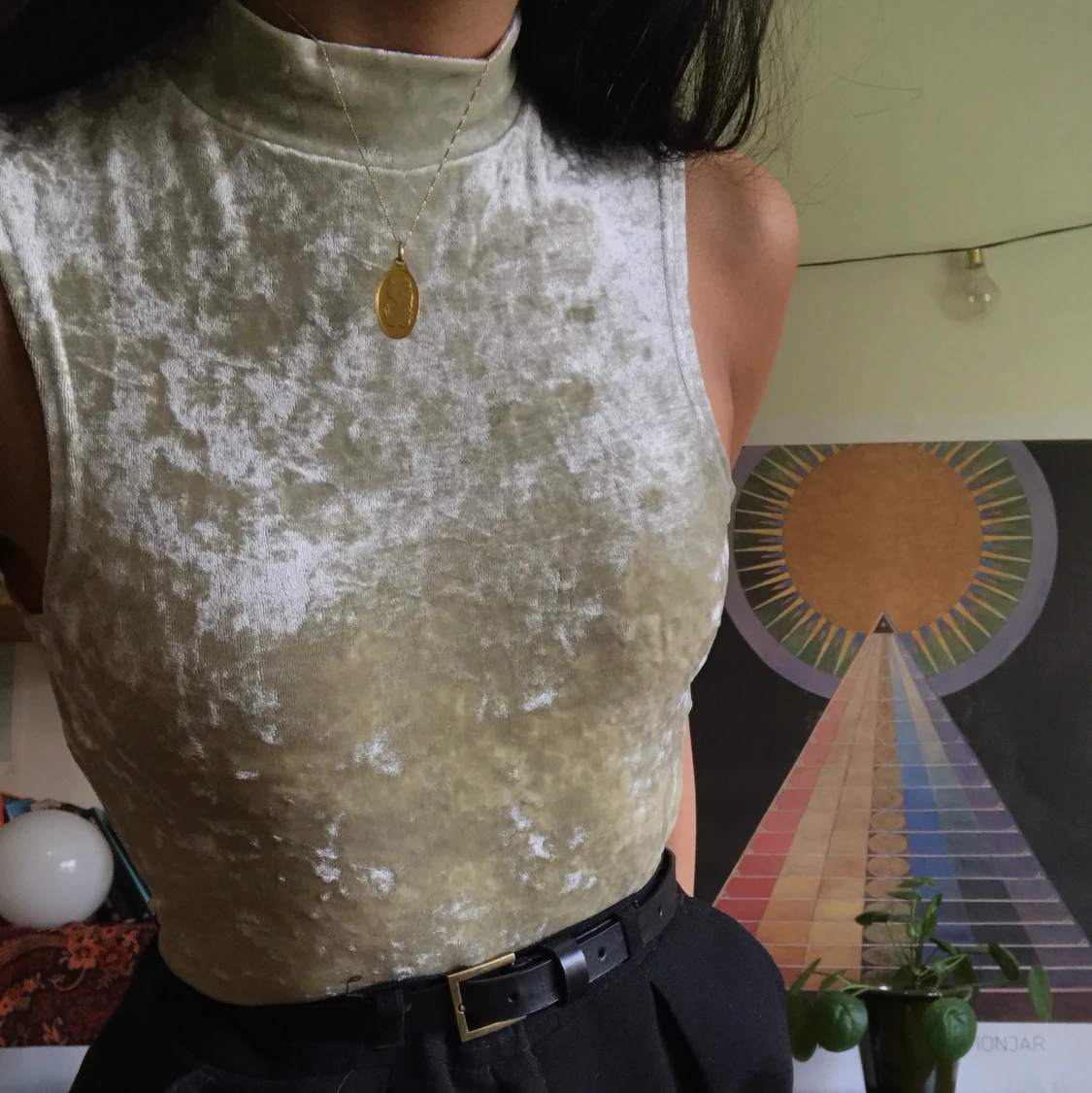  topp i krossad imitationssammet  - 90