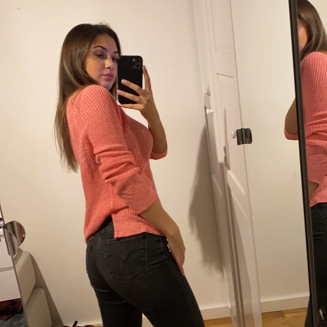 Rosa tröja stickad - 90