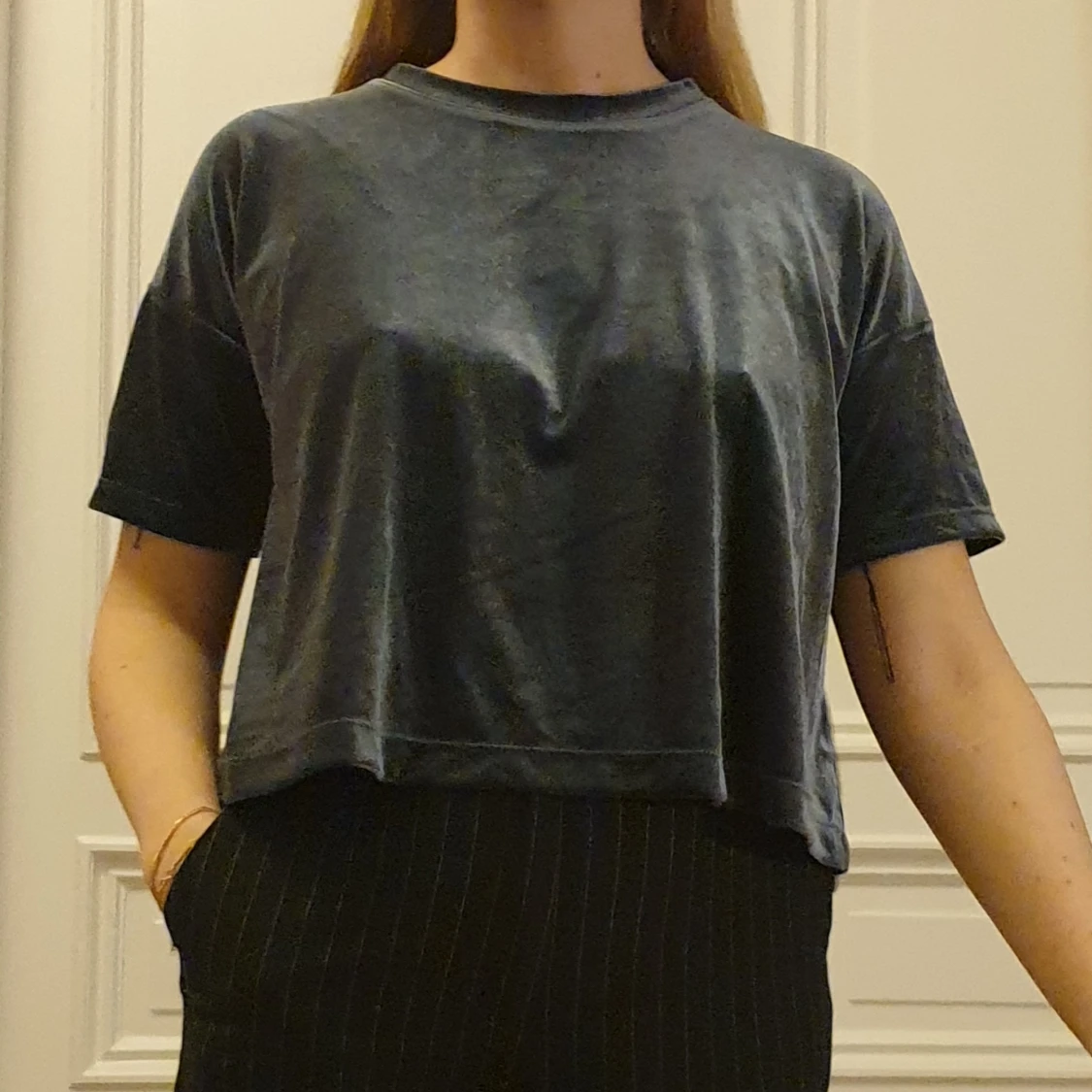 Fin blågeå sammets topp