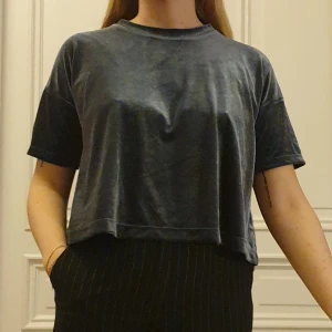 Fin blågeå sammets topp - Aldrig använd sammetstopp från weekday