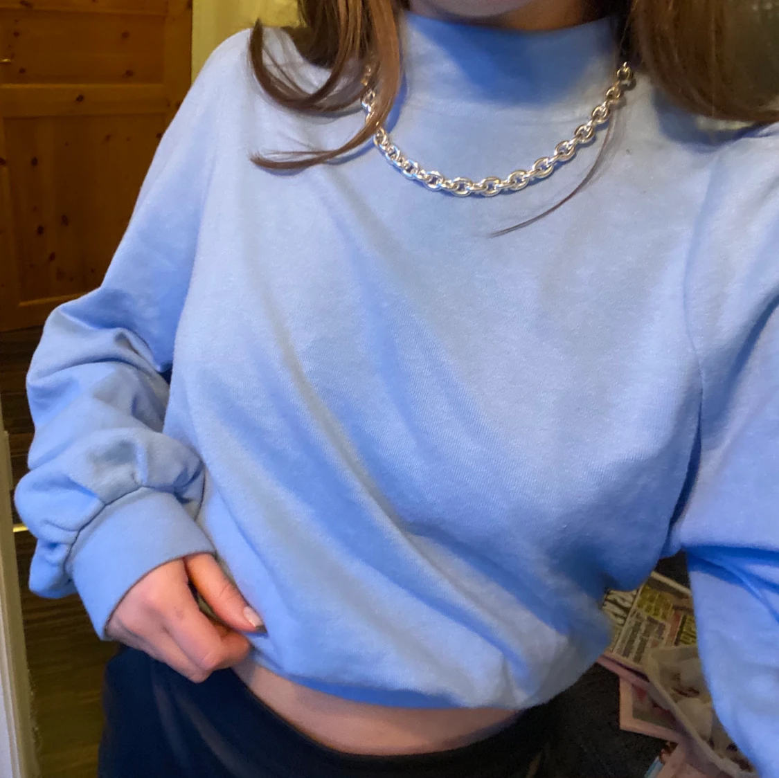 Ljusblå tjocktröja från Monki - 90