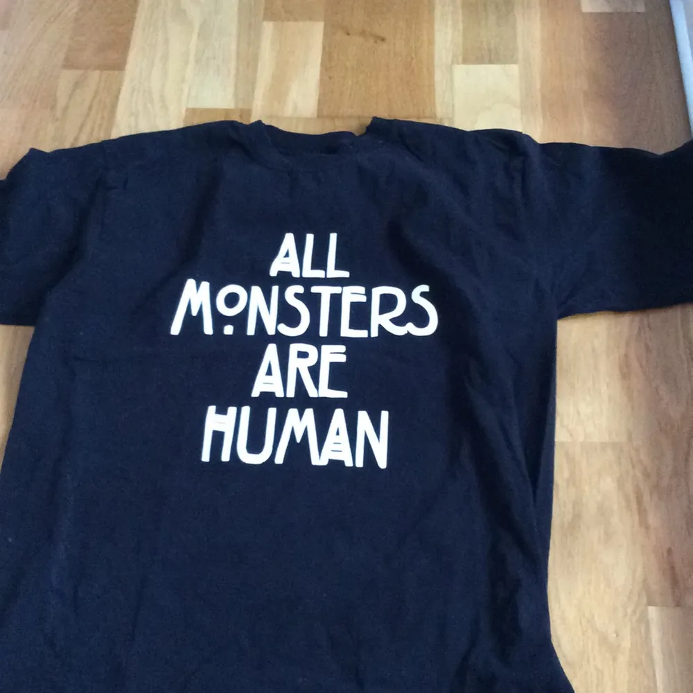 Två t-shirts med citat från American Horror Story. Aldrig använda. Köparen står för frakt. T-shirts.