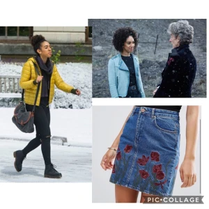 Bill pott cosplays - Mera Bill potts cosplay plagg som sökes! Endast på bilden eller bra alternativ är samma struktur är av intresse, i storlek S-M. Uniqlo gul jacka, Asos denim kjol med ros tryck, Zara basic jacka, zara basic jumper, leopard sweatshirt, skor från Office, Strips tröja från Next, Topshop moto röd jacka 