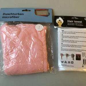  - Hårhandduk i två färger, ljusrosa eller vit. Passat både långt och kort hår för skonsammare torkning. Går även bra att sova med. 100 kr inklusive frakt. Har flertal av båda. 