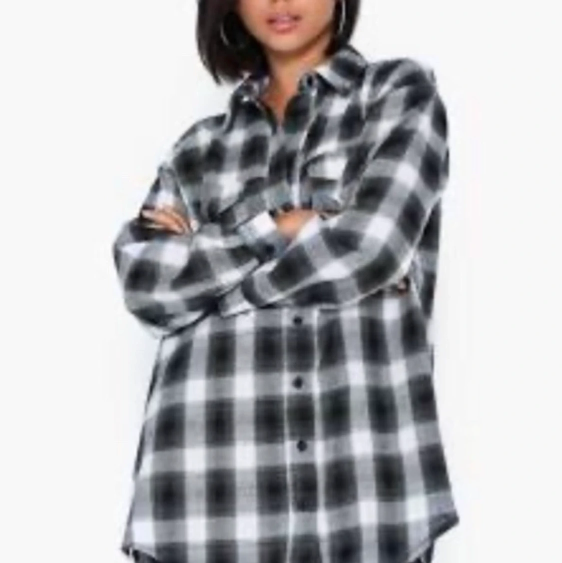 Rutig tunn skjortjacka