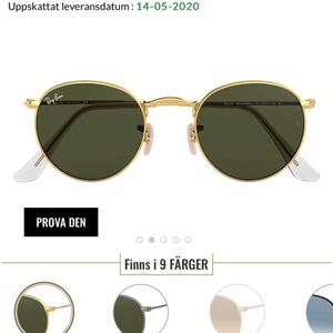 RayBan solglasögon  - RayBan solglasögon i modellen Round Metal. Endast provade en gång, dom är i nyskick. Det som är med på sista bilden är det som ingår. De är äkta, men har tyvärr inget kvitto då det va en present. Nypris ca 1600kr. Mitt pris 700kr, priset kan diskuteras!😊💓