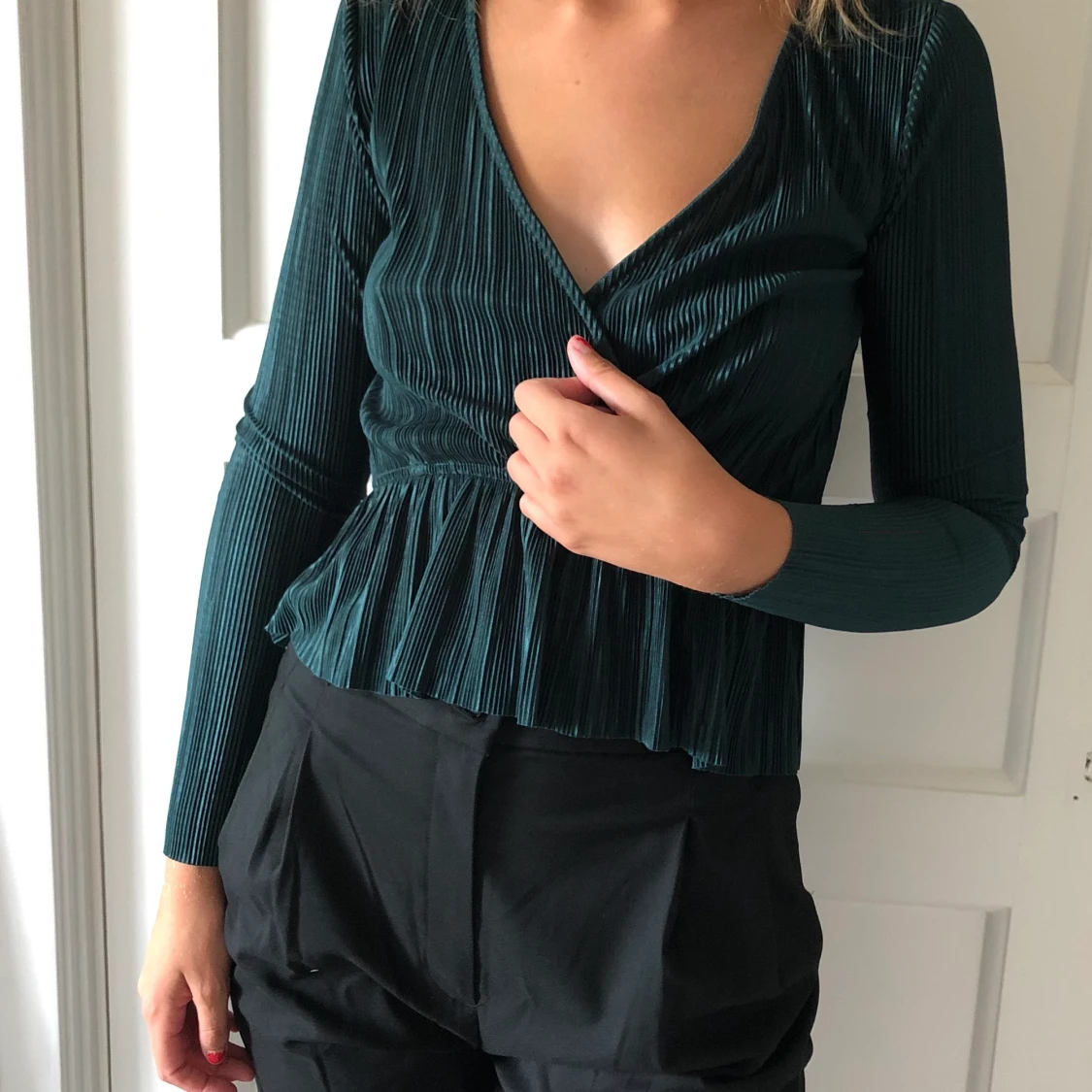 Mörkgrön blus - 90