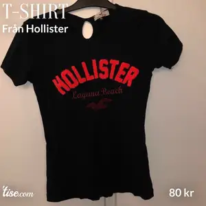 En svart t-shirt från hollister. Storlek: XL men den är mer som S/XS. Pris: 80kr+ frakt 