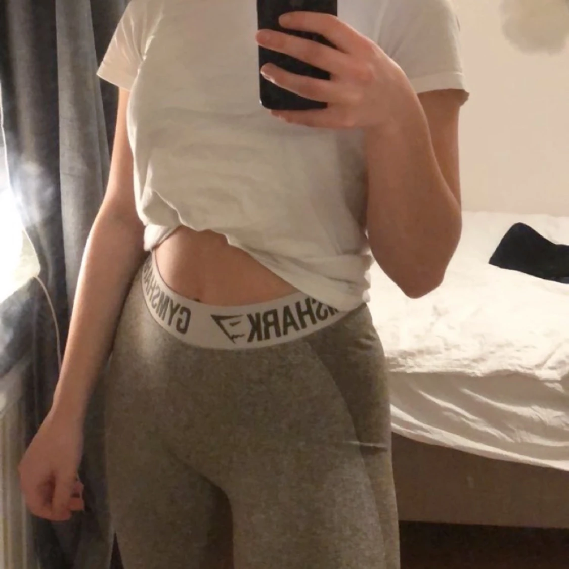 Gröna gymshark leggings i storlek S