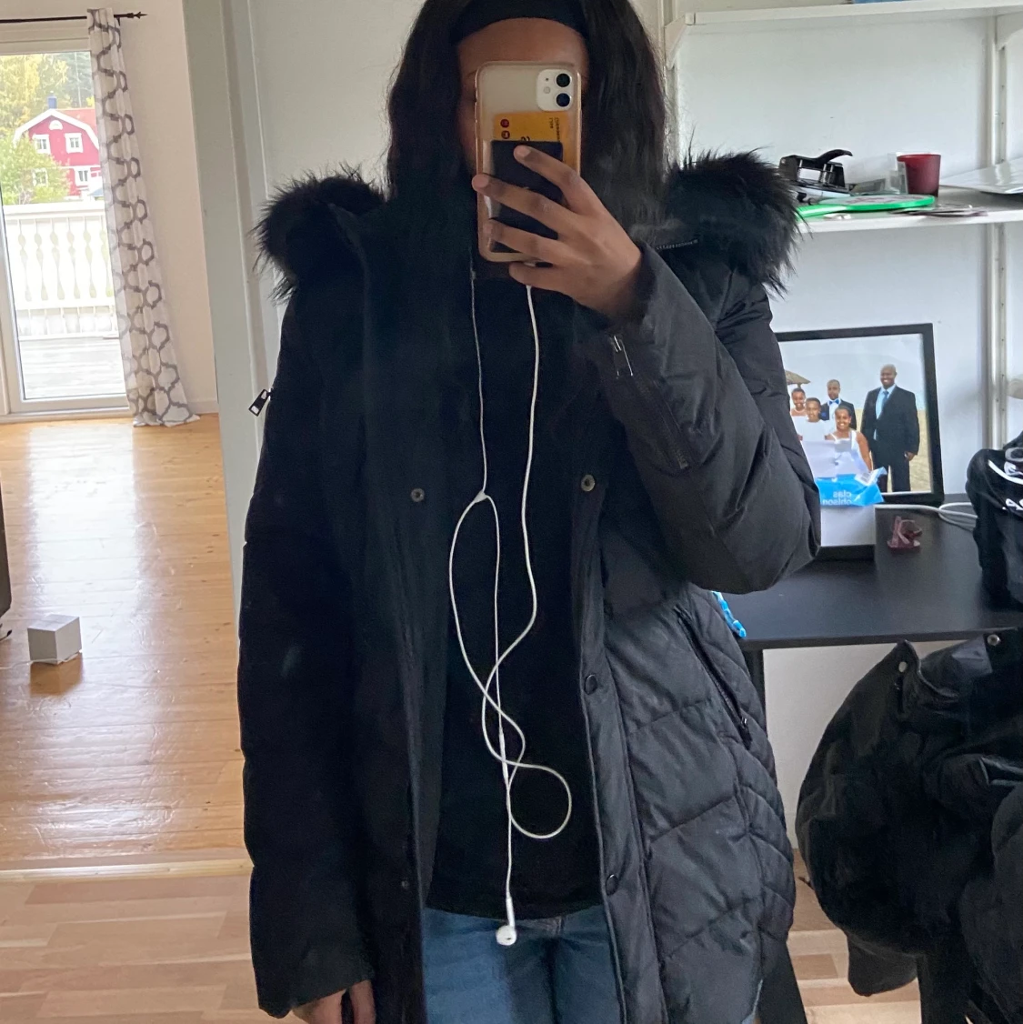 lång päls vinter jacka  - 91