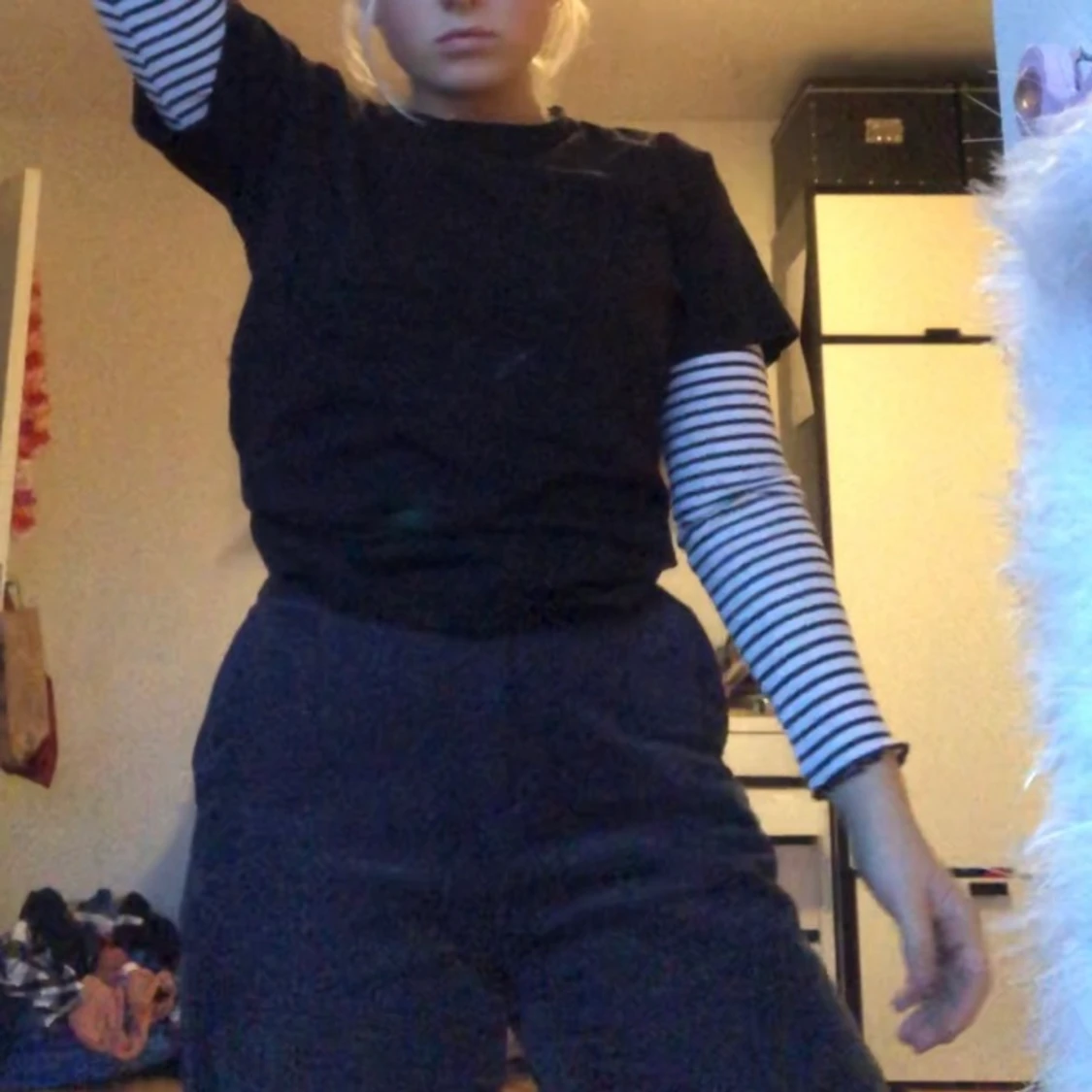 Svart och vit randig tröja - 90