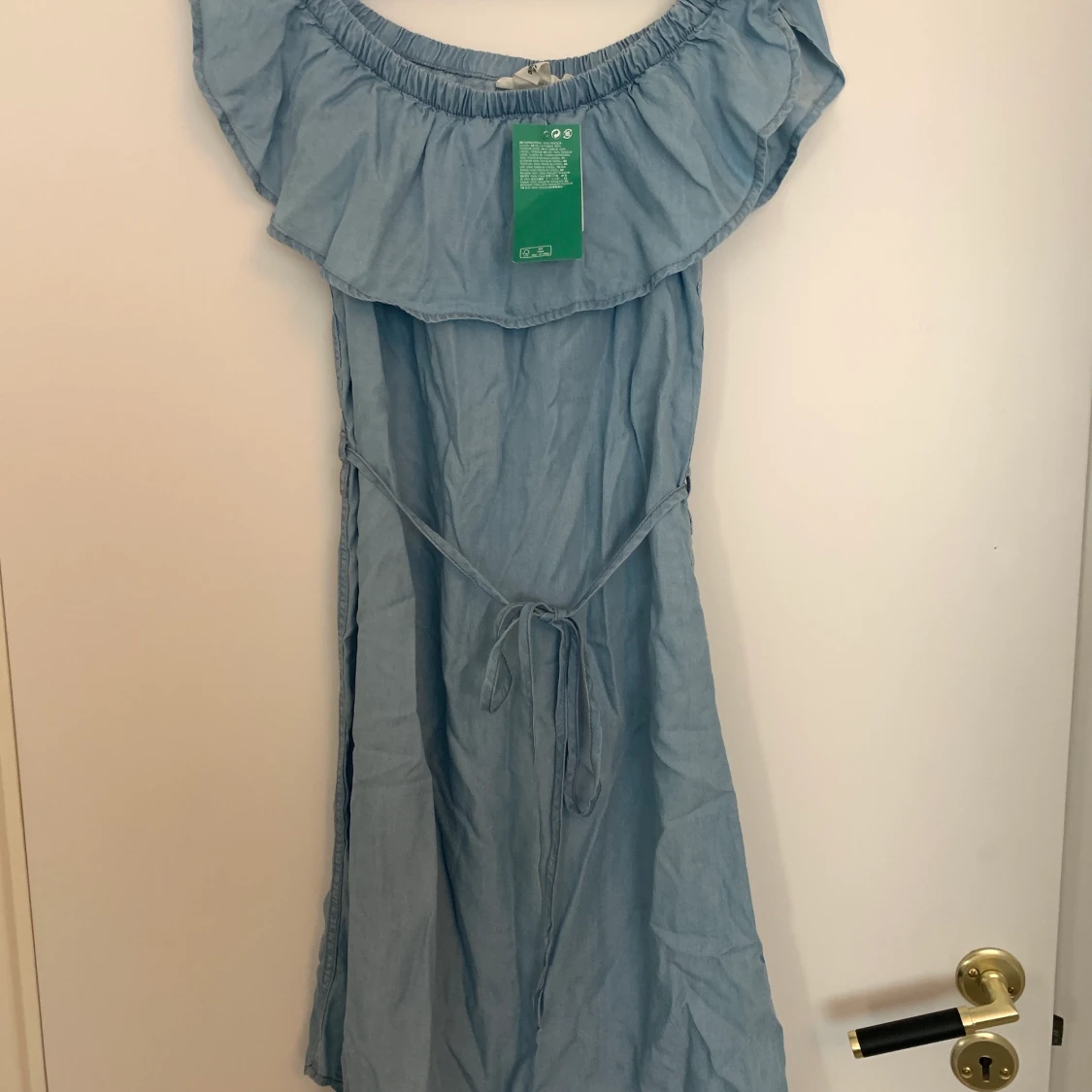 Denimklänning, off shoulder