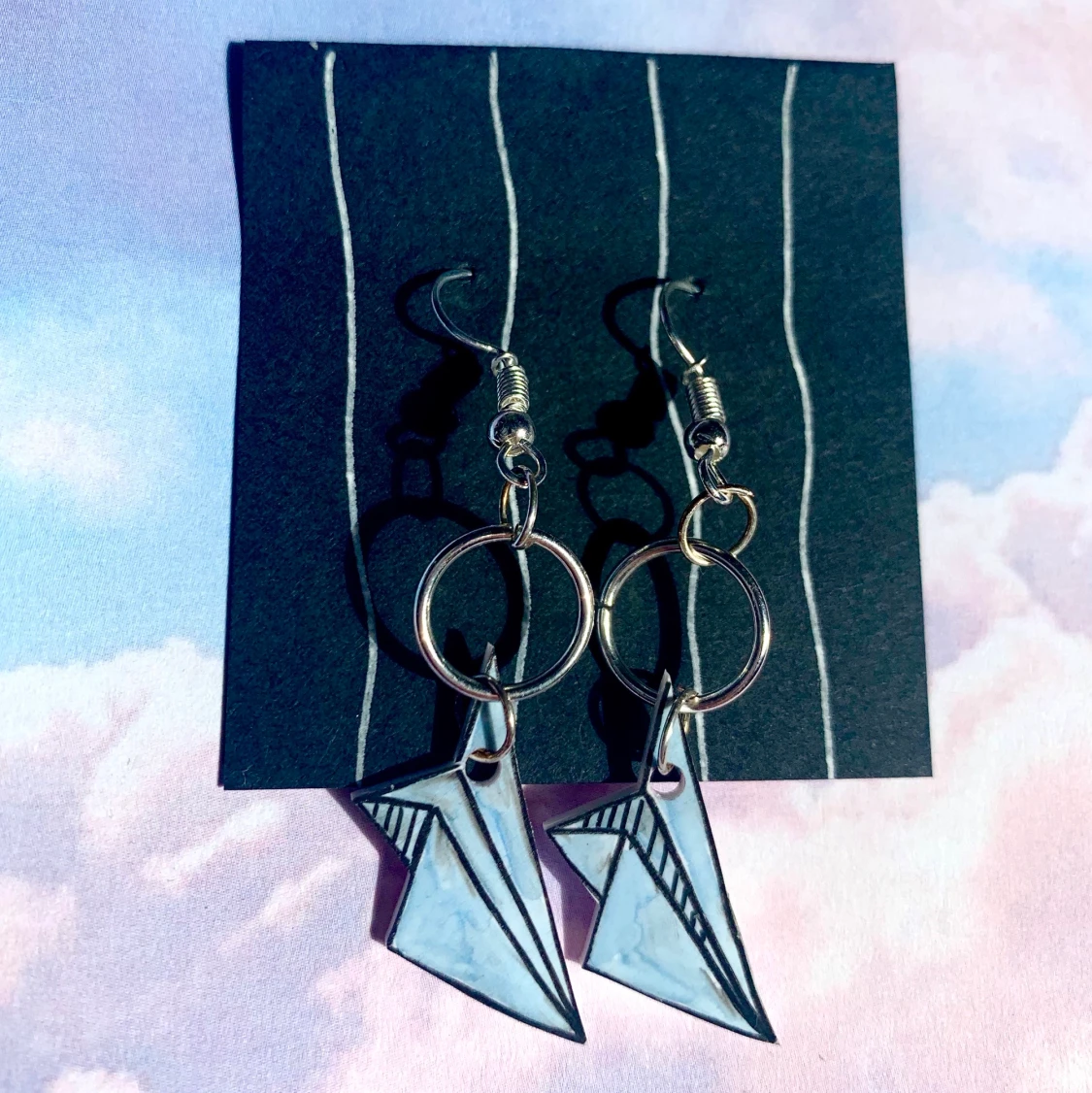 Paper planes blåa örhängen 