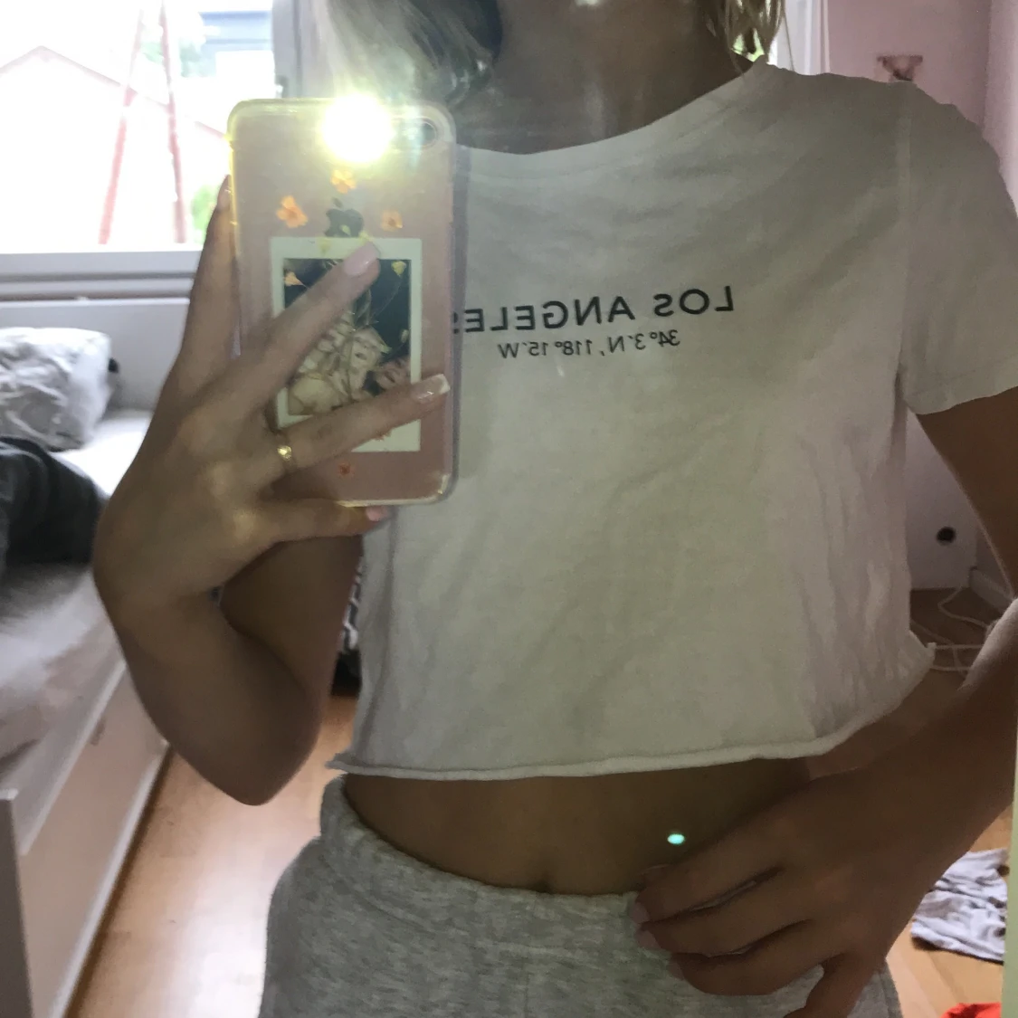 Vit croppad tröja - 90